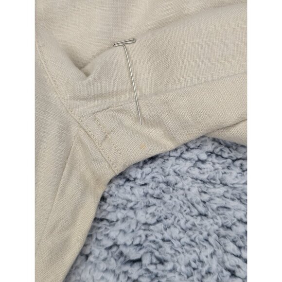 Lauren Ralph Lauren 100% Linen Wide Leg Capris Size 10 Boho Beach Travel Beige - Picture 12 of 16